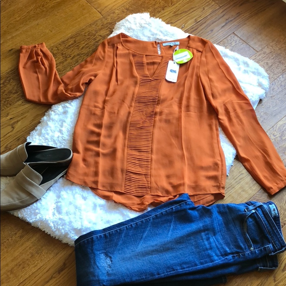 Sz M Naked Zebra Burnt Orange Top